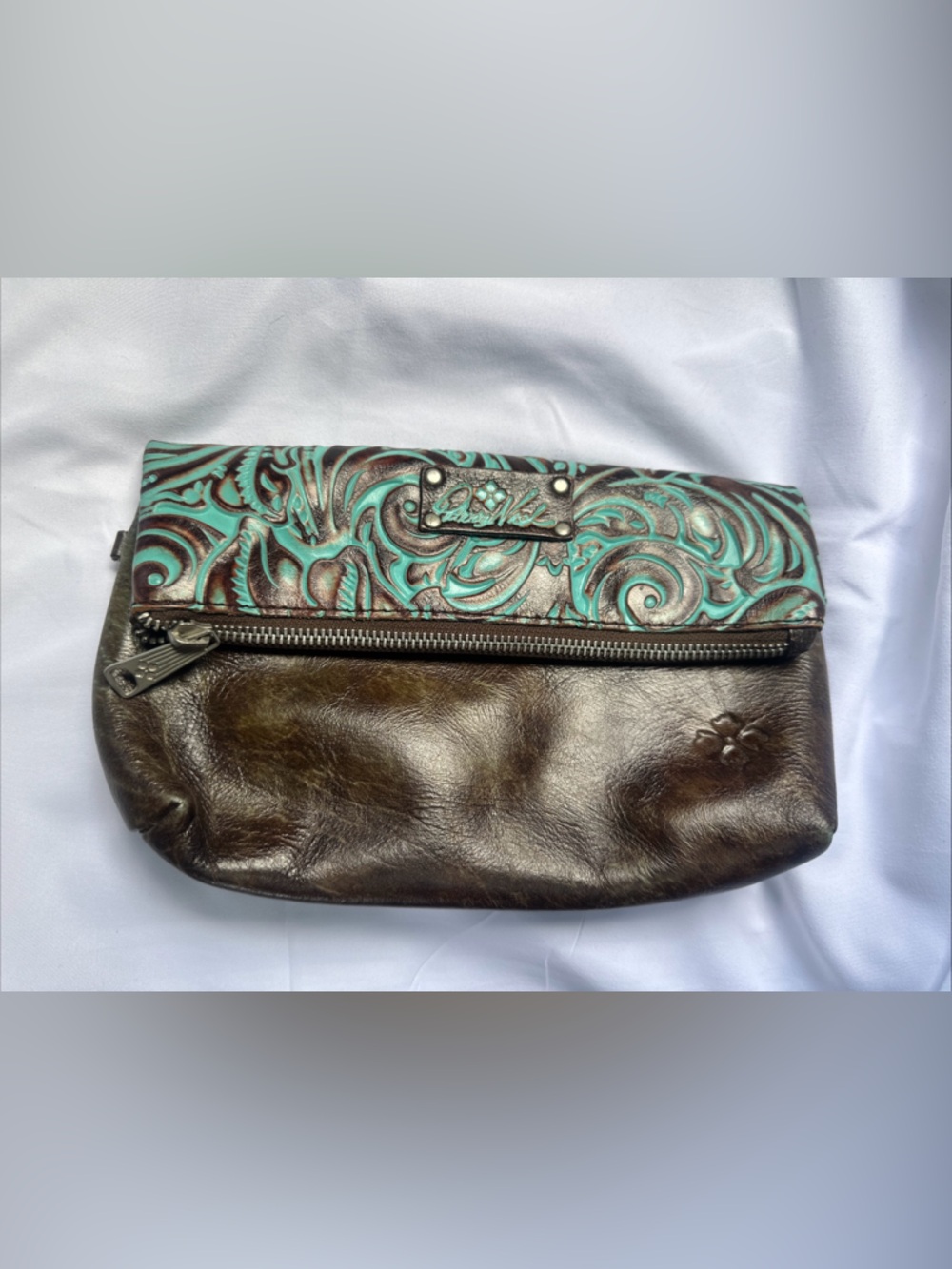 Patricia Nash VALERIE Leather Fold-Over Wristlet Clutch